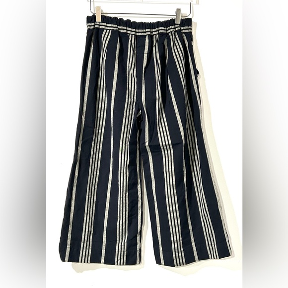 Ace & Jig Brookline‎ Cotton Crop Pant in Selvedge Stripe Navy M - Picture 2 of 4